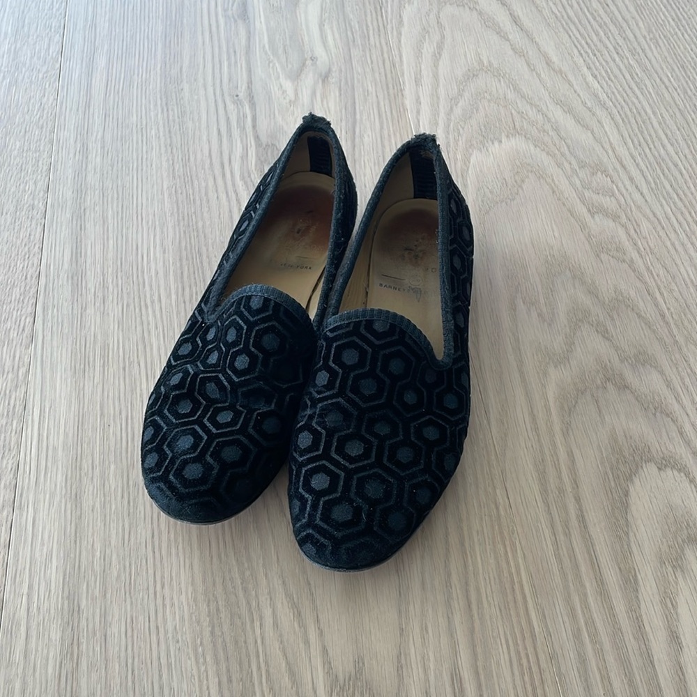 Del toro smoking loafer black velvet women’s